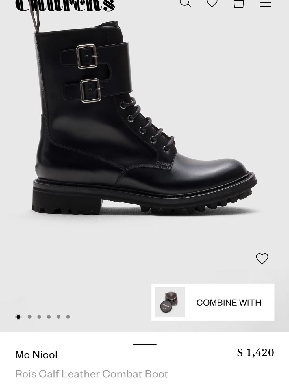 Church’s Mc Nicol Black Leather Combat Boots